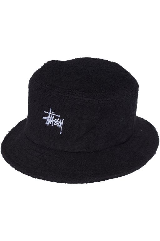 Stussy Mens Graffiti Terry Bucket Hats Black - WJXOS1462